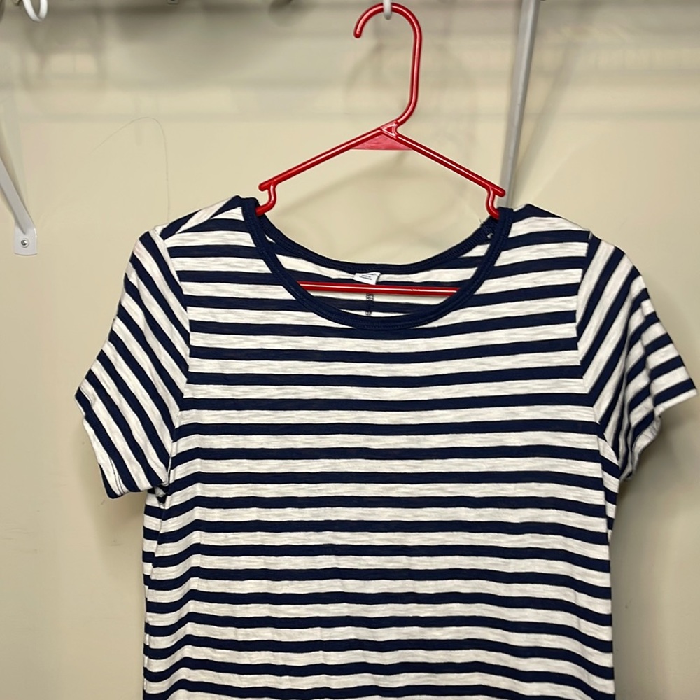 Navy blue and white casual dress